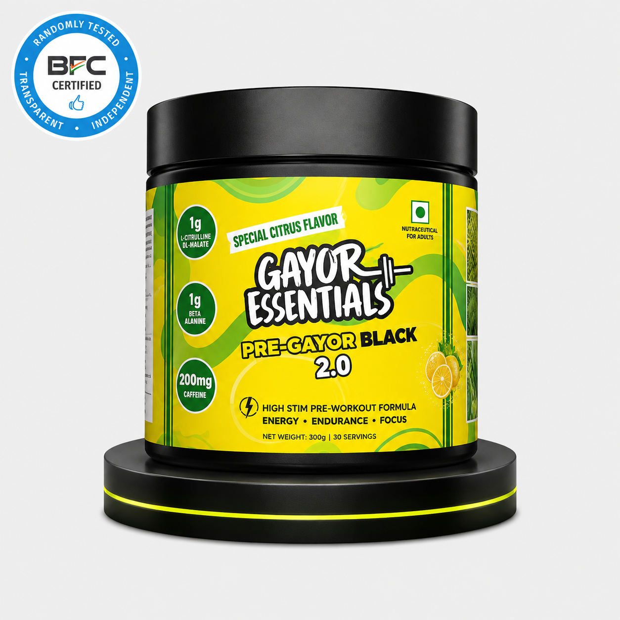 Pre-Gayor Black 2.0 pre-workout — Bharat Food Check Certified